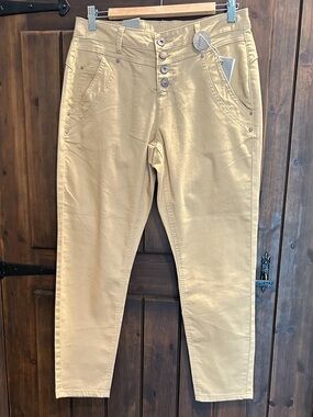 Cream Penora Twill 7/8 Pants Moonstone Size 30 NWT Button Fly Crop Slim